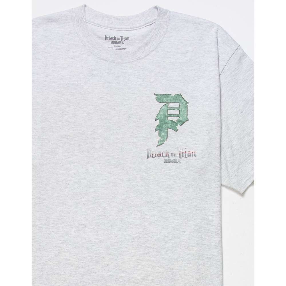 PRIMITIVE x Attack On Titan Reiner Dirty Tee Boys XL Heather Gray NWT - Picture 11 of 12